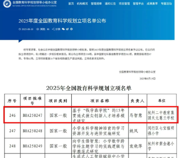 天元公学获2025年全国教育科学规划课题立项
